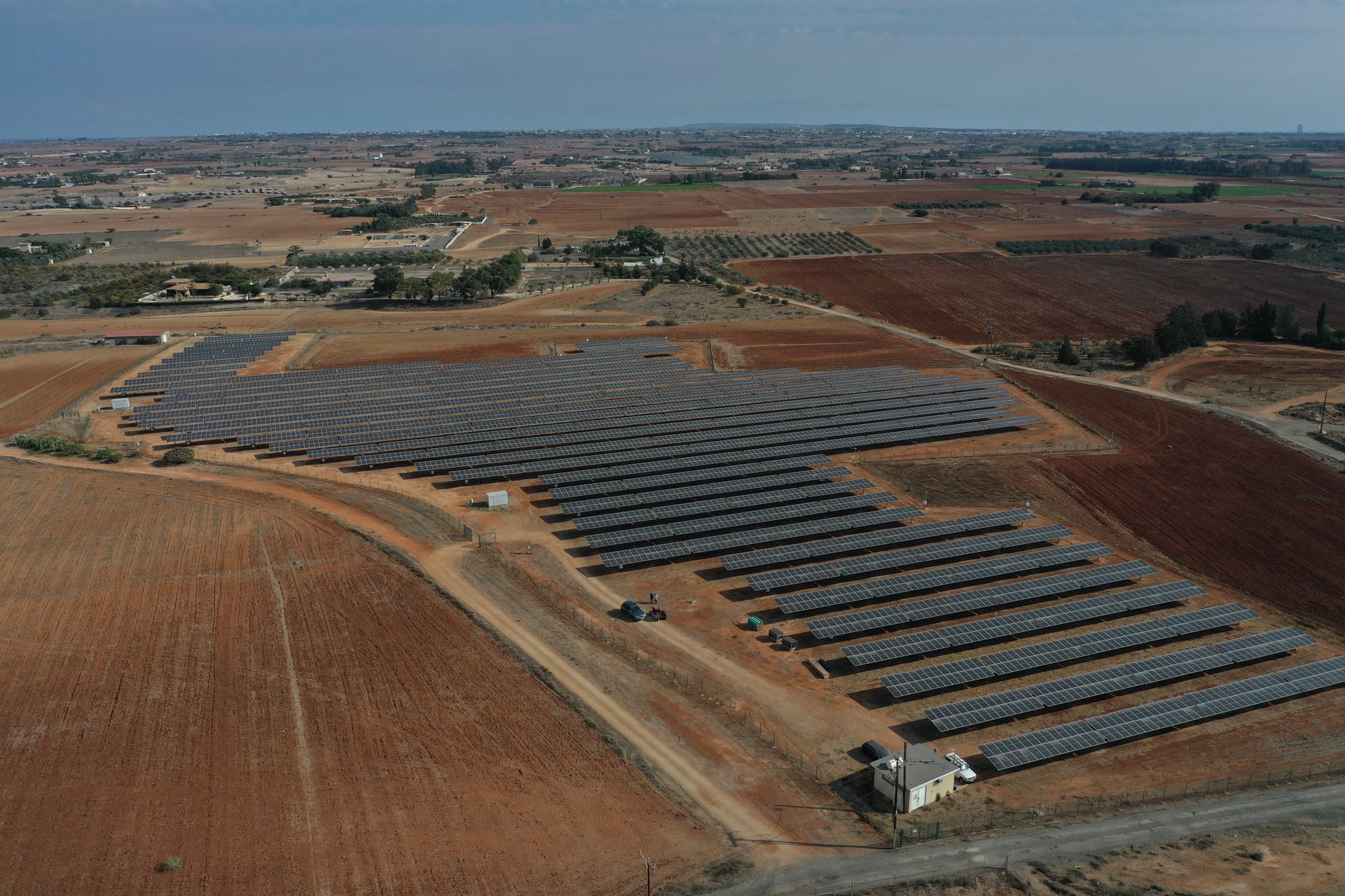 5MW Solar Park with Single-Axis Tracking - Aerial View